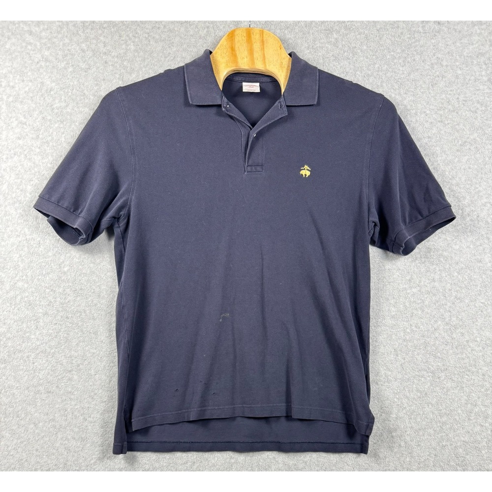 Brooks Brothers Polo Shirt Mens L Navy Blue Good 346 Performance Cotton Pique